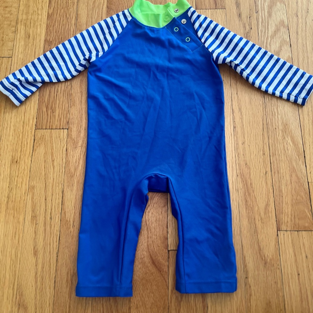 Coolibar Blue and Green Baby Romper